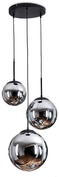 hofstein Hängeleuchte Rerto Hängelampe aus Metall/Glas in Schwarz/Rauchfarben für Esszimmer, ohne Leuchtmittel