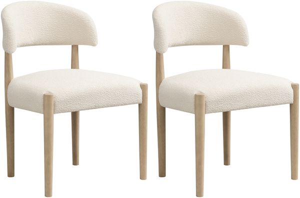 Merax Esszimmerstühle(Set, 2 St), 2er Set Polsterstühle, aus Massivholz, bequem und atmungsaktiv, geeignet für Esszimmer, Wohnzimmer, Cafés, moderner Stil, boucle, Naturfarbe