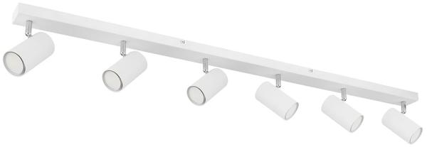 Spotlampe, Metall weiß, 6 Flammig, GU10, L 115cm