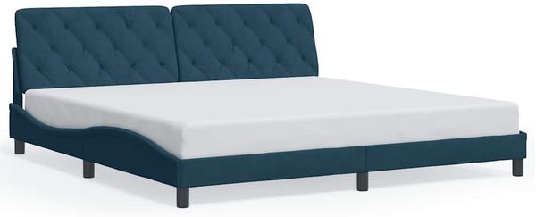 Doppelbett, Bettgestell Modernen ohne Matratze Blau 200x200 cm Samt d1857e