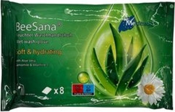 MediTrade Einmal-Waschhandschuh BeeSana® - Waschhandschuh - Vitamin C,Kamille & Aloe Vera - 8Stk. (8-St) Bild 4