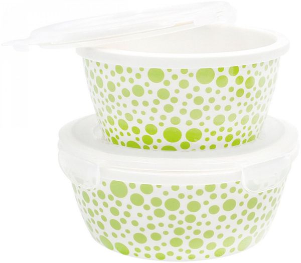 MÄSER Vorratsglas Mäser Porzellan 2-teilig Schüssel-Set Clip-Deckel (1 x 530 ml, 1 x 780 ml) Diverse Farben, Porzellan, (Spar-Set, 2-tlg)