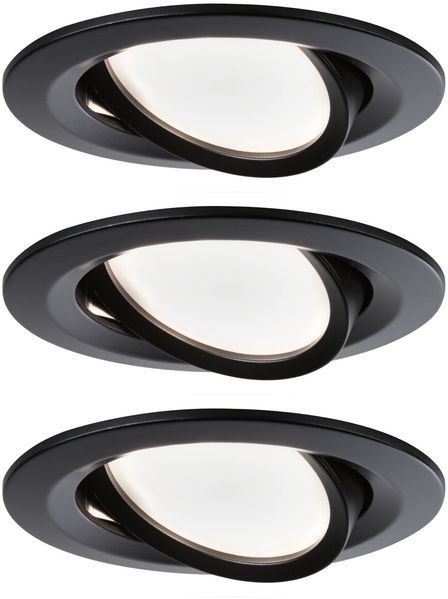 Paulmann No. 94472 LED Einbauleuchte Nova rund 3x6W schwarz schwenkbar dimmbar IP23 Bild 5
