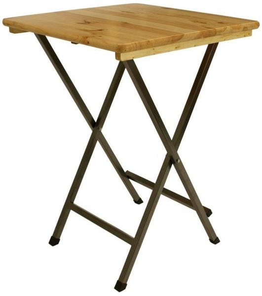 Stehtisch ZÜRICH 78x78 cm quadratisch, Metall + Holz lackiert