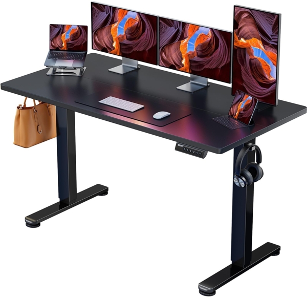ErGear Elektrisch Höhenverstellbarer Schreibtisch 140x70 cm, Schreibtisch Höhenverstellbar mit 4-Gedächtnis-Smart-Pult für Home-Office mit Verbindungsplatte