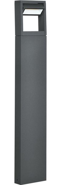 Outsunny LED Gartenleuchte Wegleuchte, Pfostenlicht mit LEDs, wetterbeständig, Dunkelgrau, Vertsellbares Neigungswinkel, LED, Warmweiß, Pollerleuchte mit Verstellbarem Neigungswinkel