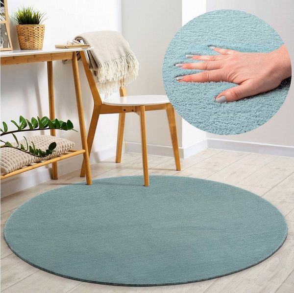 merinos Teppich Loft 37, rund, Höhe: 16 mm, Kunstfellteppich besonders weich und kuschelig, Fell Haptik