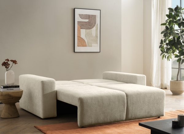 DOMO. collection Sofa 700 029, 2-Sitzer Couch mit Schlaffunktion und Federkernpolsterung, lose Rückenkissen, Polstergarnitur, 192 x 116 x 85 cm (BxTxH), beige Bild 12