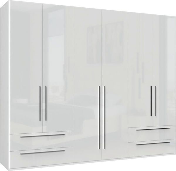 OTTO home Kleiderschrank Piano, UV lackiert, hochglänzend in beige oder weiß, FSC-zertifiziert (mit 4 Schubladen) 272 oder 317cm breit, Höhe 224cm, mit Soft-Close Funktion