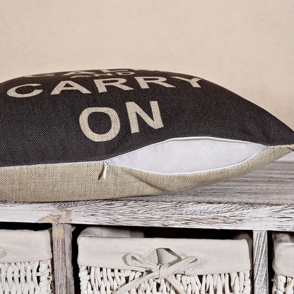 Melko Dekokissen Designerkissen Sitzbankkissen Shabby Keep Calm Füllkissen Vintage, Kissenhülle mit Füllung