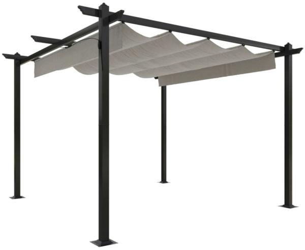 vidaXL Pavillon mit Ausziehbarem Dach 3x3 m Creme 318534