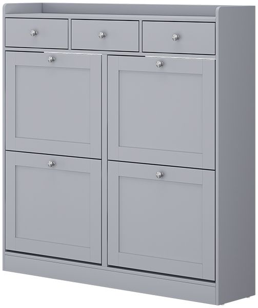 Schuhkipper Vitto Grau 100 x 99.5 cm mit 3 Schubladen & 4 Klappfächern Vicco