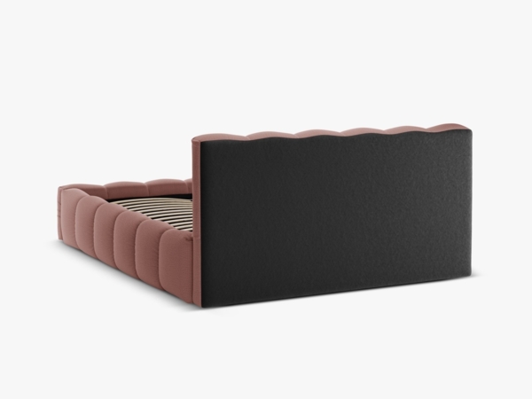 Micadoni Stauraumbett mit Kopfteil Lupine Strukturierter Stoff Moly Dunkelrosa 180x200 Bild 4