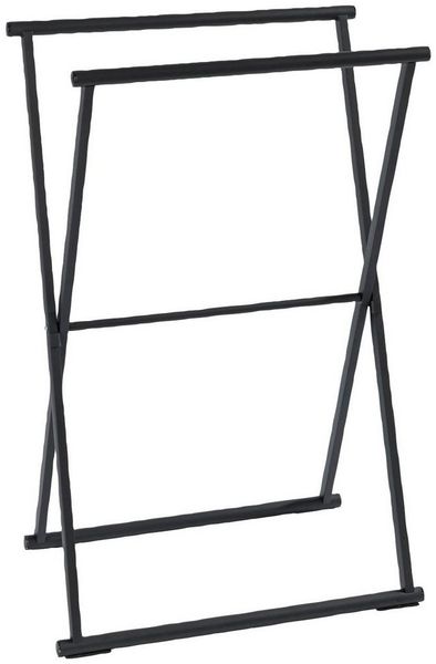 WENKO LAVA Handtuchständer, Schwarz matt, klappbar