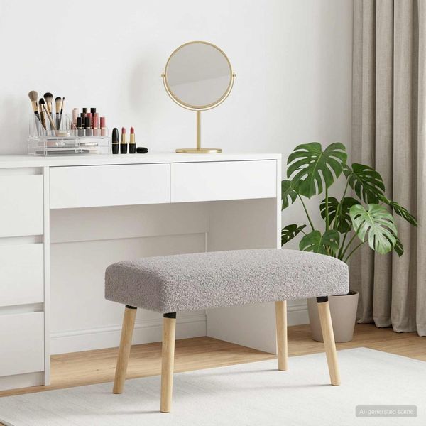 vidaXL Bank Uni Hellgrau 80 x 40 x 46 cm Bouclé 42038405