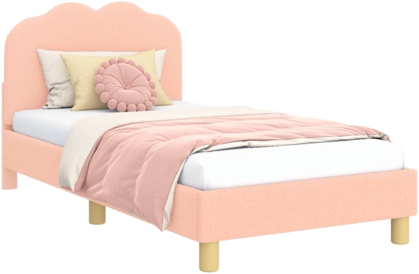 vidaXL Kinderbettgestell mit Kopfteil Rosa 80x160 cm Schafstoff 42010968