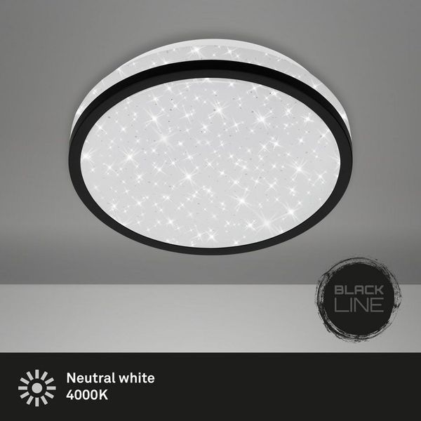 Briloner LED Deckenleuchte Nigra schwarz Ø 21,7 cm mit Sternenhimmel