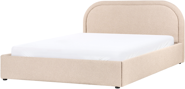 Bett mit Stauraum Bouclé QUILLIEN 160 x 200 cm Beige Bild 5