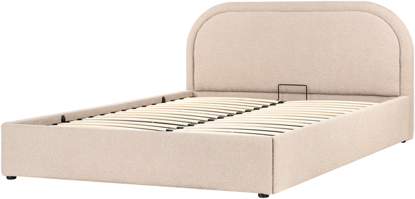 Bett mit Stauraum Bouclé QUILLIEN 160 x 200 cm Beige Bild 6