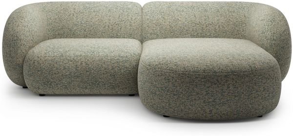 Micadoni Ecksofa Kate 2-Sitzer Rechts Strukturierter Stoff Moßgrün Melange