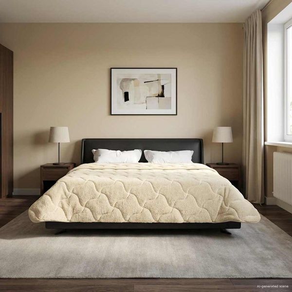 vidaXL Winterbettdecke Creme 220 x 240 cm Mikrofaser und Teddy-Fleece 42026370
