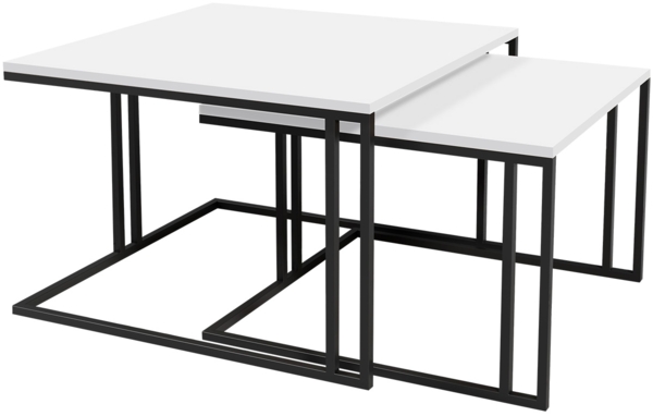 Im Set zwei Couchtische Kozzo (Farbe: Schwarz / Arktisches Weiß) Bild 3