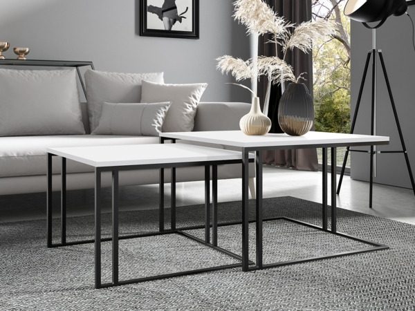 Im Set zwei Couchtische Kozzo (Farbe: Schwarz / Arktisches Weiß) Bild 5