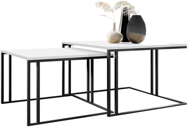 Im Set zwei Couchtische Kozzo (Farbe: Schwarz / Arktisches Weiß) Bild 2