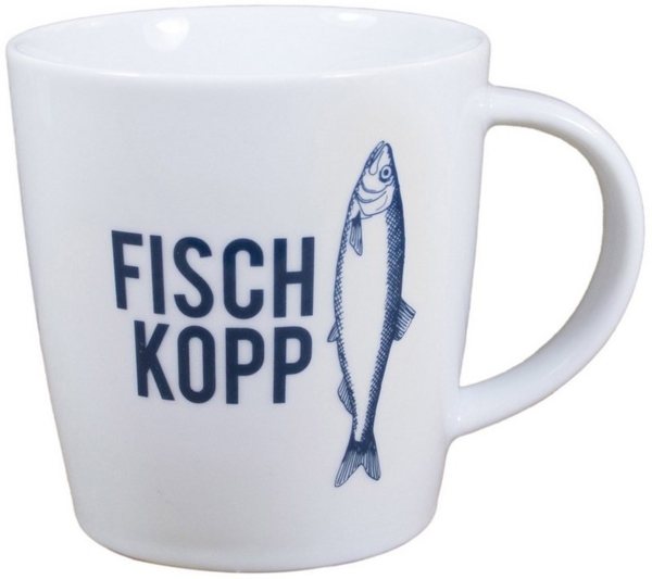 Bow & Hummingbird Becher Großer Porzellanbecher Fischkopp, echtes Porzellan