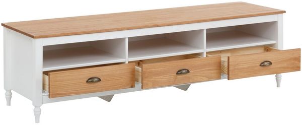 loft24 Lowboard Rini, TV-Bank Fernsehschrank, 3 Schubladen, Kiefer, Länge 160 cm