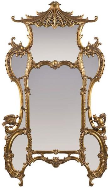 Casa Padrino Luxus Barock Spiegel Antik Gold 128 x 8 x H. 223 cm - Prunkvoller handgeschnitzter Wandspiegel im Barockstil - Antik Stil Garderoben Spiegel - Wohnzimmer Spiegel - Barock Möbel