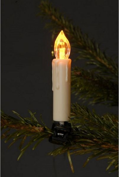 TRANGO LED-Christbaumkerzen, 24-flammig, mit Stecksystem Innenbereich Weihnachtsbeleuchtung, Lichterkette