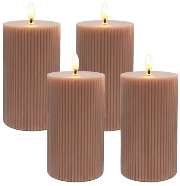 Relaxdays LED Kerzen 4er Set 13 cm