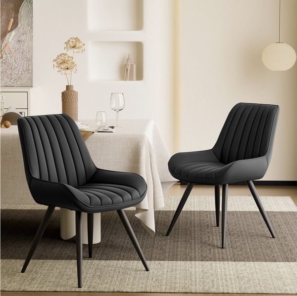 HawthyHome Esszimmerstuhl Stuhlset – Polsterstühle, Moderner Küchenstuhl (2 St), mit Ergonomischer Rückenlehne und Metallbeinen