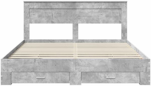 vidaXL Bettrahmen mit Kopfteil Beton Grau 200 x 200 cm Holzwerkstoff 3409955 Bild 6