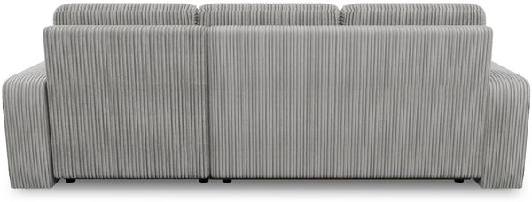 Ecksofa Roma L mit Schlaffunktion und Bettkasten - Cord Stoff - L-Form Couch, Polstersofa, Schlafsofa, Sofagarnitur - Ottomane Universal (Grau (Poso 110)) Bild 5
