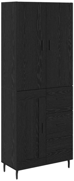 vidaXL Highboard 2 pcs Schwarz Eichen-Optik Engineered Wood und Glas 3416159