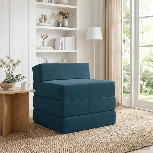 vidaXL Klappsofa Bett Blau 200 x 70 x 15 cm Samt 900006