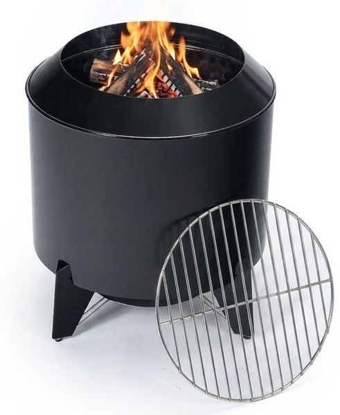 Relaxdays 2in1 Feuerschale ohne Rauch & Grillrost