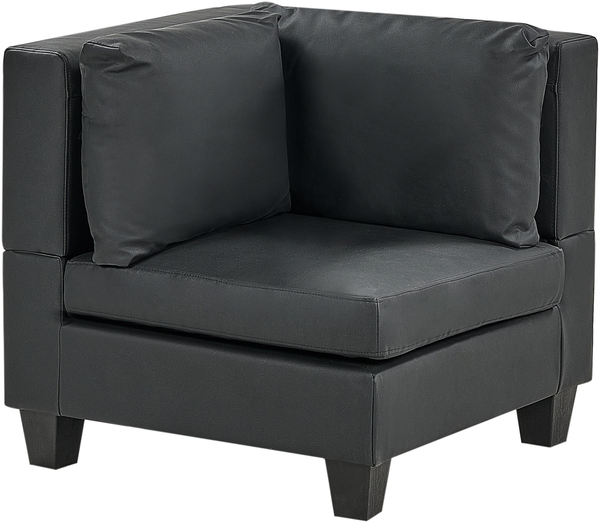 U-förmiges Modulsofa 5-Sitzer UNSTAD Kunstleder Schwarz Bild 6
