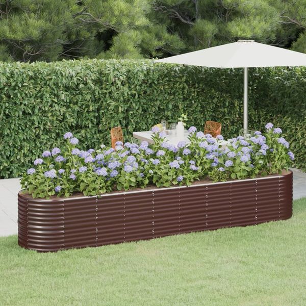 vidaXL Hochbeet Verzinkter Stahl 368x80x68 cm Braun 318965
