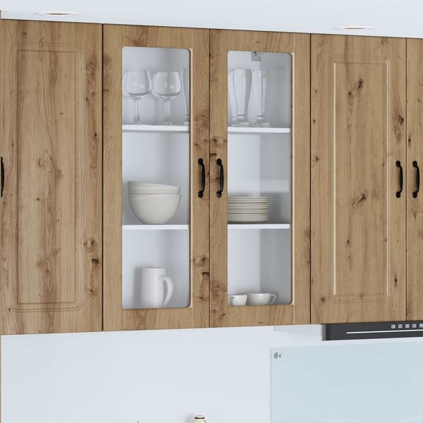 vidaXL Wandglas-Schrank PORTO Artisan-Eiche 80 x 31 x 100 cm 885514
