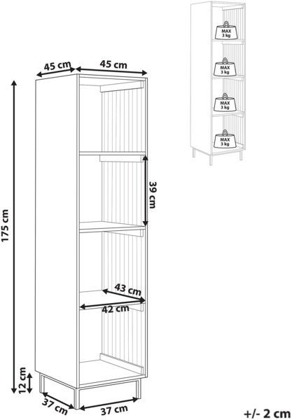 Regal mit 4 Ebenen LEANDRO 175 cm Hellbraun Bild 2