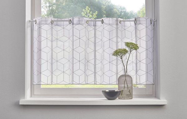 OTTO home Scheibengardine JULIA (1 St), Ösen, transparent, Voile, mit Stickerei