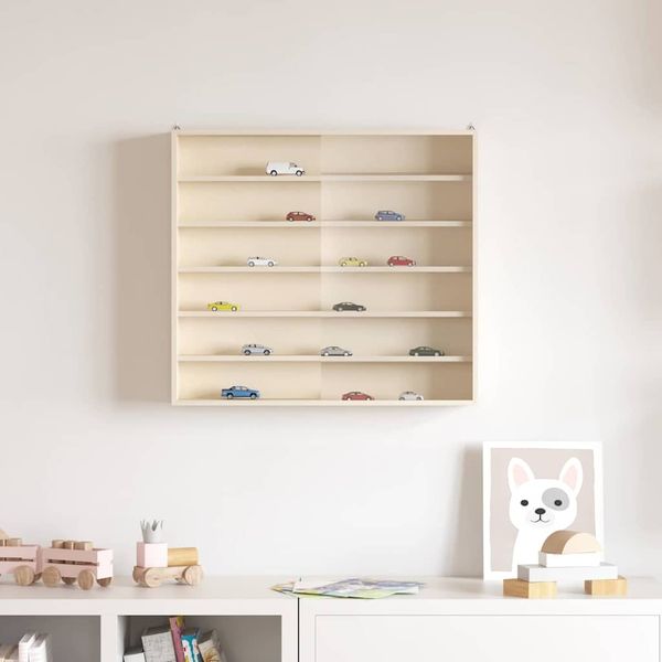 vidaXL Wanddisplay-Case mit Regal Beige 60 x 8,5 x 54 cm Sperrholz 42015626