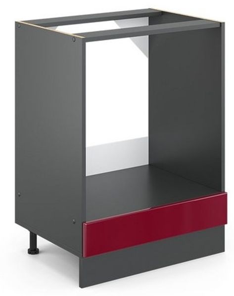 Herdumbauschrank R-Line Rot Hochglanz 60 cm ohne Arbeitsplatte Vicco Bild 4