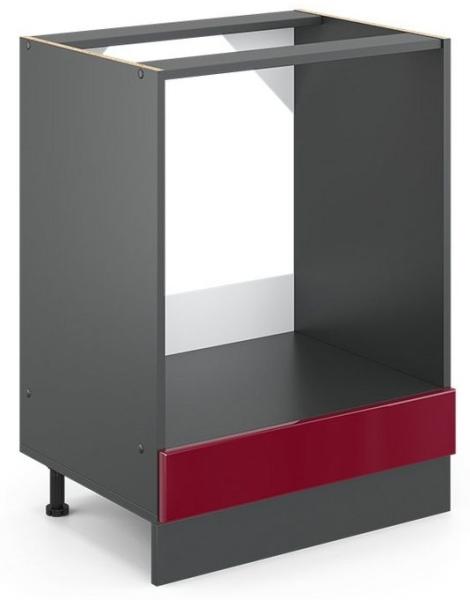 VICCO Küchenschrank R-Line Hängeschrank Unterschrank Küchenzeile Küchenunterschran Anthrazit (Bordeaux Hochglanz, Herdumbauschrank 60cm)