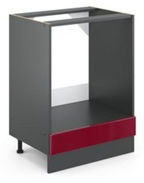 Herdumbauschrank R-Line Rot Hochglanz 60 cm ohne Arbeitsplatte Vicco Bild 6