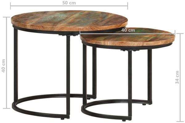 vidaXL Satztische 2 Stk. Altholz Massiv 338000 Bild 8