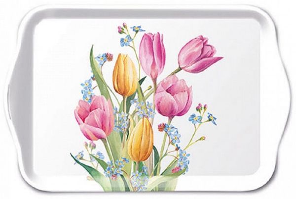 Ambiente Luxury Paper Products Tablett Dekotablett, Serviertablett, Planzen, Blumen, Tiere, Vogel, Melamin Tulpenstrauß, Frühlin, Blumen, Tulpen Motivservietten Kollektion, (1-tlg), Meer, Strand Sommer, Frühling, Herbst, Winter